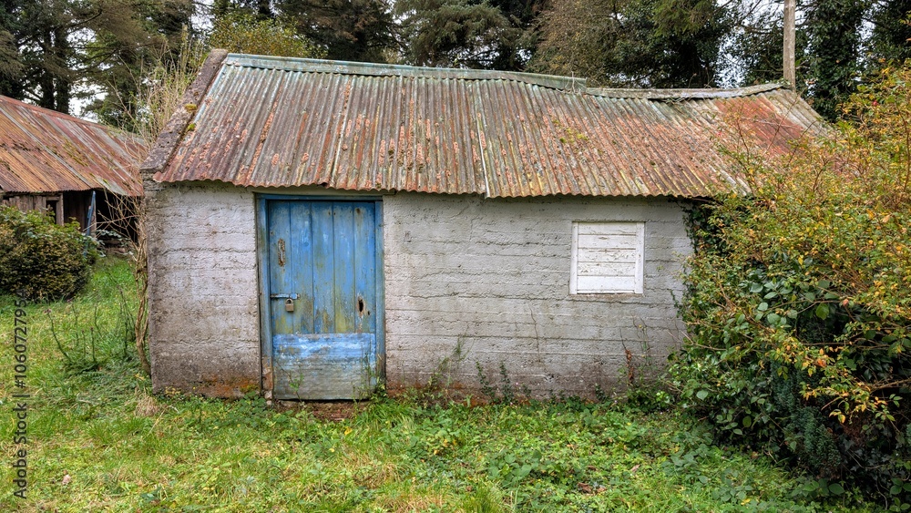 Old aged house in the forest, buildings and architecture at Kinnity, Offaly, Ireland
