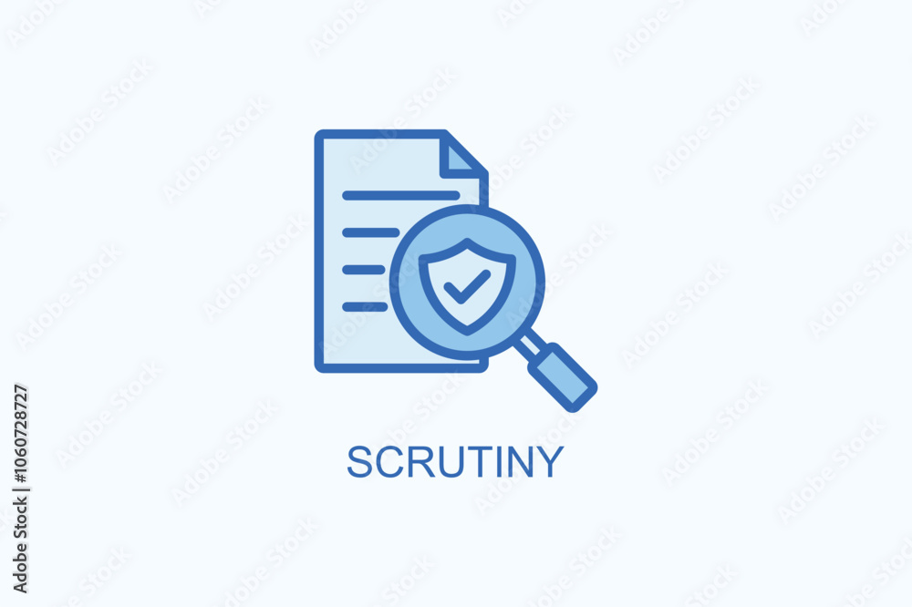 Scrutiny vector or logo sign symbol illustration Scrutiny vector or logo sign symbol illustration