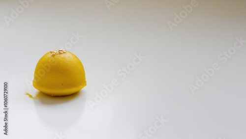 Delicious yellow laddoos on a white background.