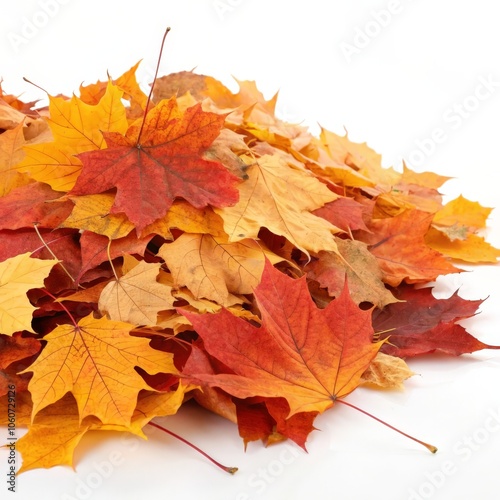 autumn leaves isolated on white