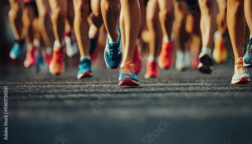 High school cross country runners compete in a race meet on a sunny day