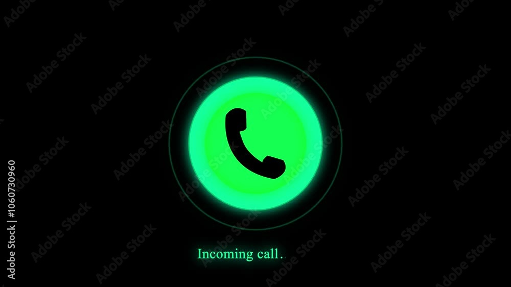 Incoming calling icon concept on black background