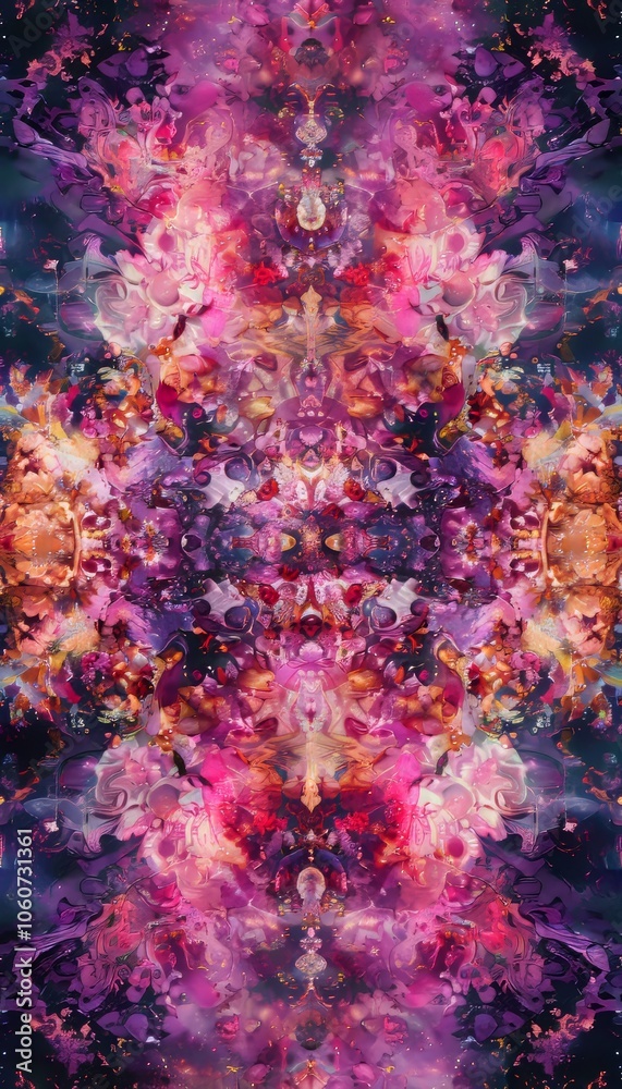 Mesmerizing kaleidoscope of cosmic colors vibrant pink and purple hues create ethereal ambiance Mesmerizing kaleidoscope of cosmic colors vibrant pink and purple hues create ethereal ambiance