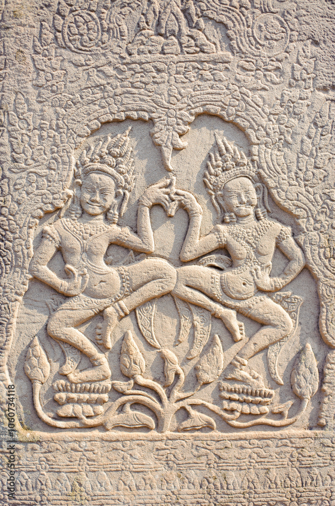Bas-relief Sculpture at Bayon temple in Angkor Thom, Siem Reap, Cambodia. Bas-relief Sculpture at Bayon temple in Angkor Thom, Siem Reap, Cambodia.