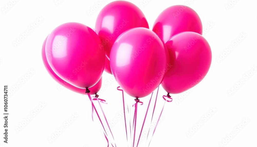 Pink balloons on a white background, perfect for celebrations! Pink balloons on a white background, perfect for celebrations!
