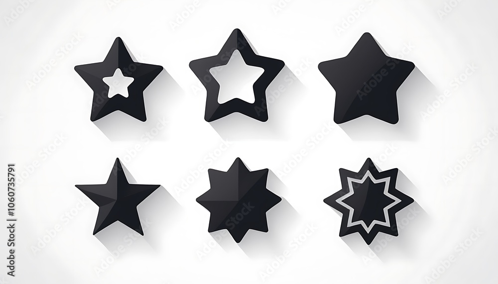 Star Shapes: Vector Illustrations for Projects, Black Star Symbols Star Shapes: Vector Illustrations for Projects, Black Star Symbols
