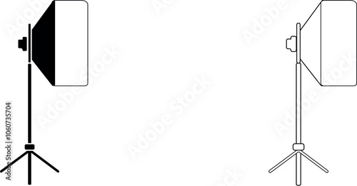 Softbox vector icon. Light control during shooting. Professional equipment.