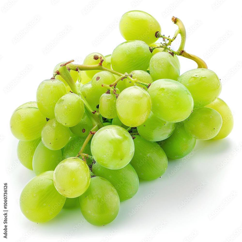 Bunch of Green Grapes isolated on white background, ripe tropical natural fruit concept, Healthy food with high of vitamin and minerals. Freshness of juicy fruit Bunch of Green Grapes isolated on white background, ripe tropical natural fruit concept, Healthy food with high of vitamin and minerals. Freshness of juicy fruit
