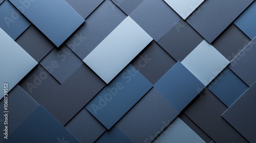 Wallpaper Mural A modern abstract background featuring overlapping geometric shapes in various shades of blue, perfect for design projects. Torontodigital.ca