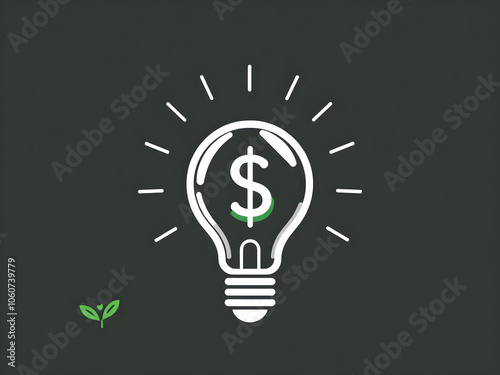 Finance and Light Symbol" - A lightbulb with a dollar sign inside, symbolizing financial insight.