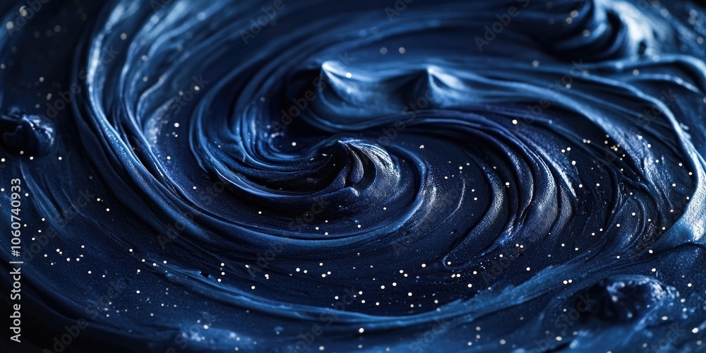 Abstract swirl of dark blue and black speckled with white light particles. Beautiful cosmic background. Abstract art style. Abstract swirl of dark blue and black speckled with white light particles. Beautiful cosmic background. Abstract art style.