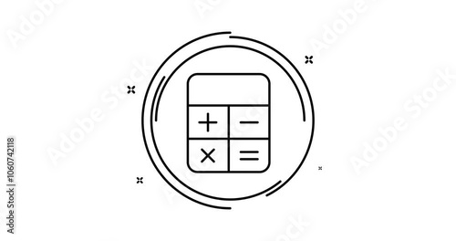 Calculator animated outline icon with alpha channel. Calculator rotation appearance 4k motion design animation for web, mobile and ui design