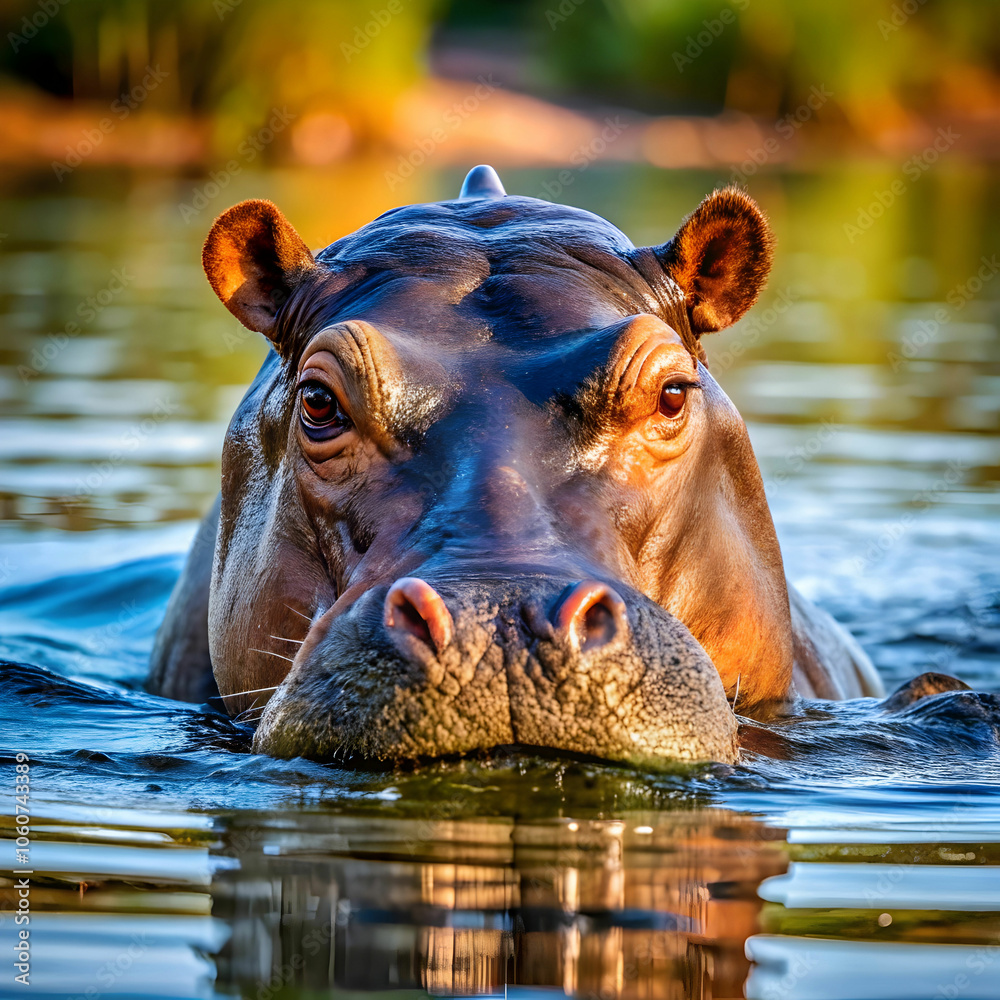Fototapeta premium hippo in water