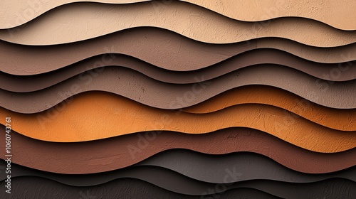 Wallpaper Mural Abstract layered waves in earthy tones create a modern artistic aesthetic, perfect for backgrounds and design projects. Torontodigital.ca