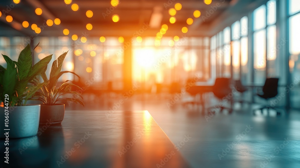 Bright and Open Office Space with Glass Partitions and Blurred Background, Showcasing a Modern Corporate Environment with a Clean, Professional Look