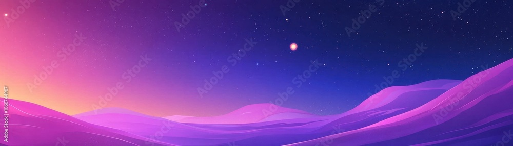 Ethereal Mountains and Starry Night Sky Ethereal Mountains and Starry Night Sky