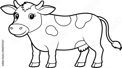 Vector Cow Line Art for Coloring Book