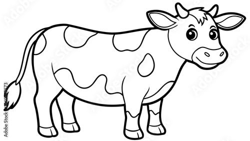 Vector Cow Line Art for Coloring Book