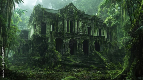 Overgrown Mansion Hidden in a Lush Rainforest