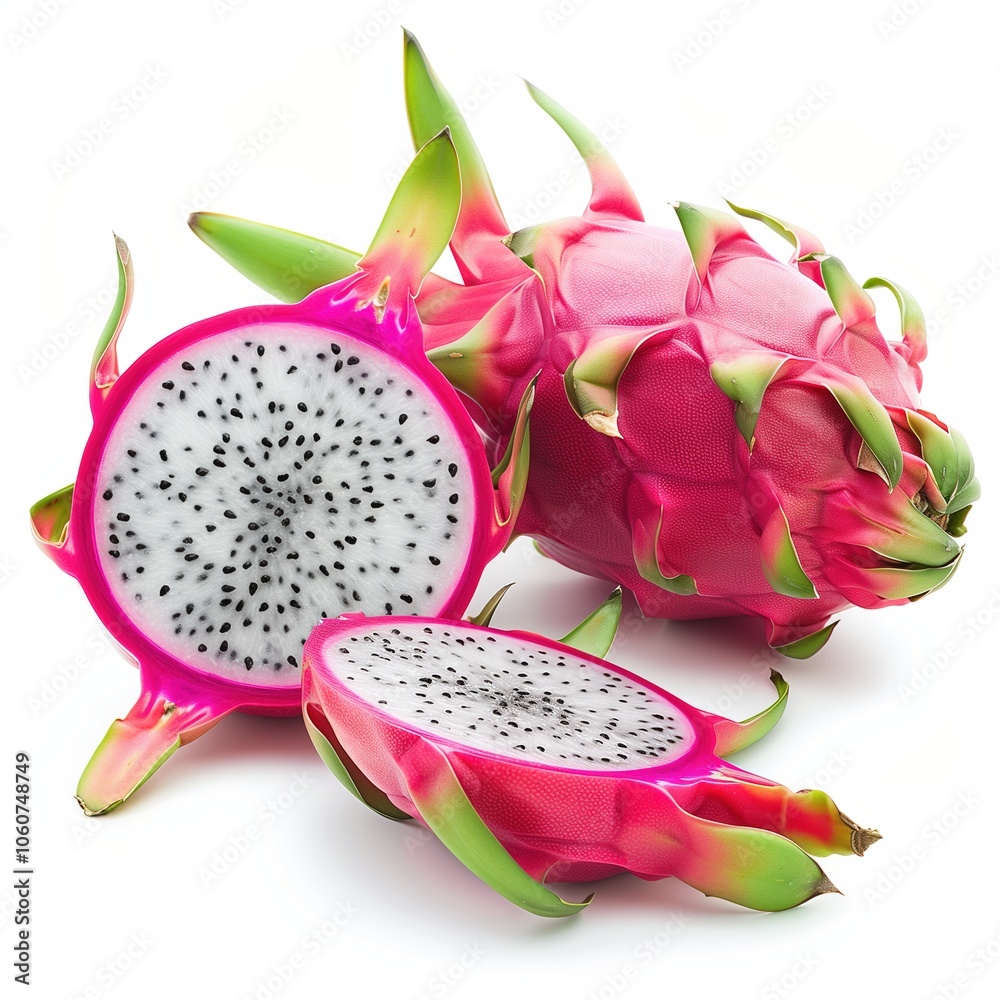 Dragon fruit Pitaya isolated on white background