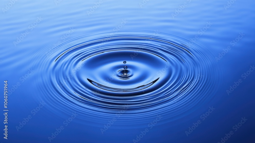 Serene Blue Water Ripples Captured Post Dive with Emphasized Calmness Serene Blue Water Ripples Captured Post Dive with Emphasized Calmness