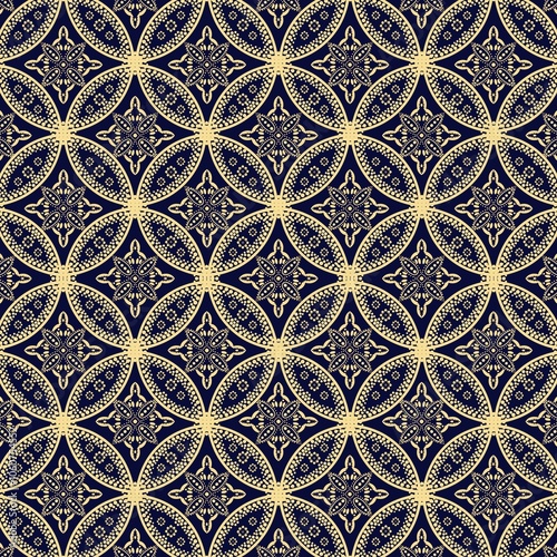 Arabian ethnic fabric pattern combines floral motifs in warm desert tones, contrasted beautifully ethnic a dark background. The design evokes a blend of traditional charm and contemporary ethnic. 