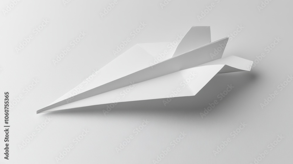 Folding Dreams - A Perfectly Crafted Paper Airplane on Soft Background