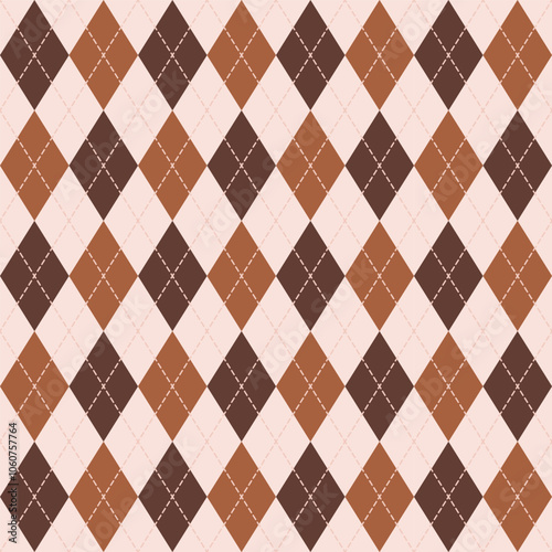 Seamless argyle pattern.Argyle repeat pattern for Autumn.Vector graphic background for textile and prints.