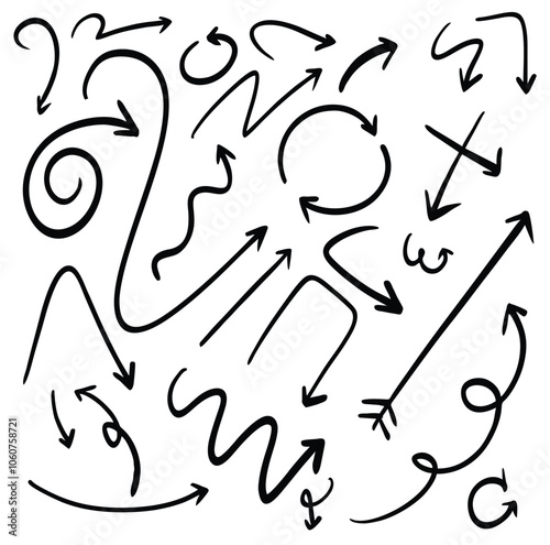Abstract Curved Arrows and Directions Set