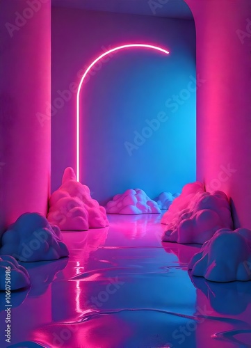 Generate a retro aesthetic background inspired by 90s neon colors and abstract shapes.