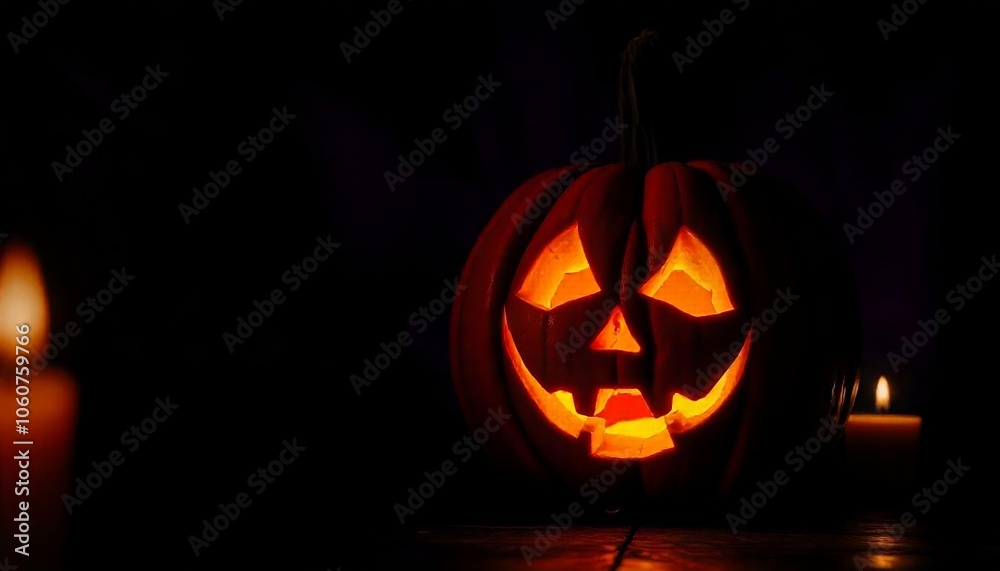 A scary Halloween pumpkin with a purple background, scary jack-o-lantern, Carved pumpkin, Happy Halloween concept, card, banner, poster with copy space, created with generative ai A scary Halloween pumpkin with a purple background, scary jack-o-lantern, Carved pumpkin, Happy Halloween concept, card, banner, poster with copy space, created with generative ai