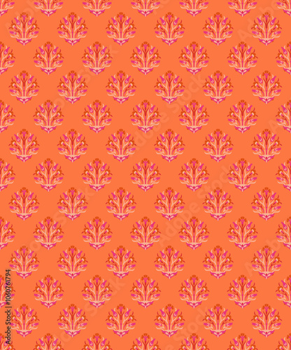 Obraz na płótnie seamless beautiful wallpaper cards all over design floral leaf vintage ornament Victorian ethnic geometric print paisley pattern w salonie