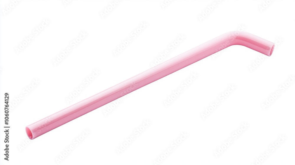 Eco-Friendly Reusable Straw with Silicone Tip on White Background Eco-Friendly Reusable Straw with Silicone Tip on White Background