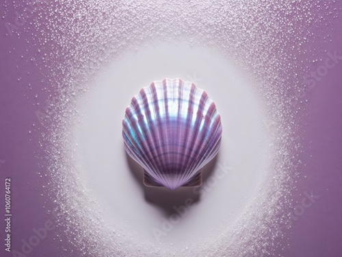 Wallpaper Mural purple seashell on sparkling violet background. Torontodigital.ca