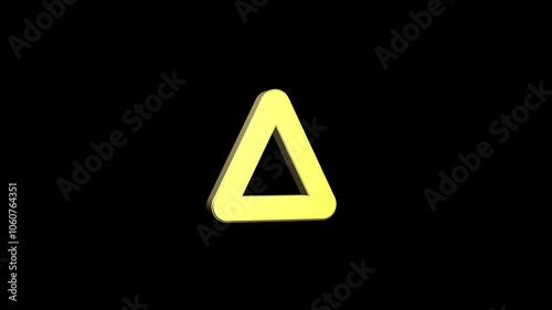 3d golden triangle icon animation