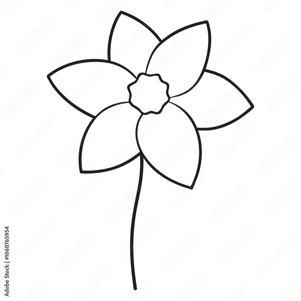 Daffodil Bloom Vector Clipart, Spring Daffodil Floral Vector Graphic, Hand-Drawn Daffodil Flower Daffodil Bloom Vector Clipart, Spring Daffodil Floral Vector Graphic, Hand-Drawn Daffodil Flower