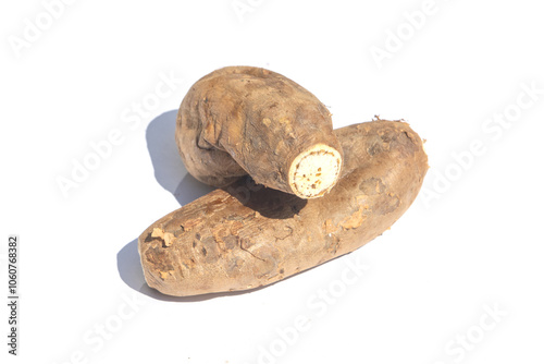 Sweet potato isolated on white background photo