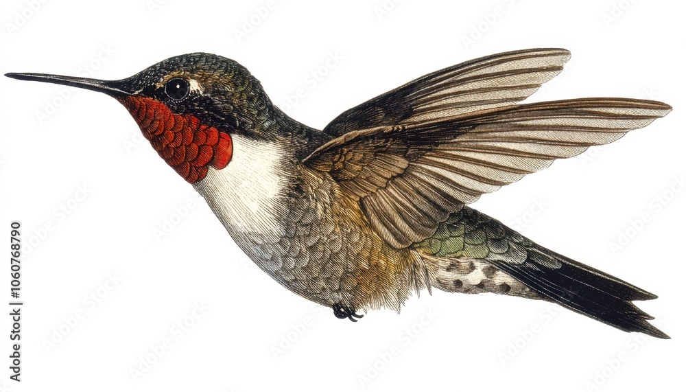 Fototapeta premium Beautiful watercolor hummingbird clipart for creative graphic design projects