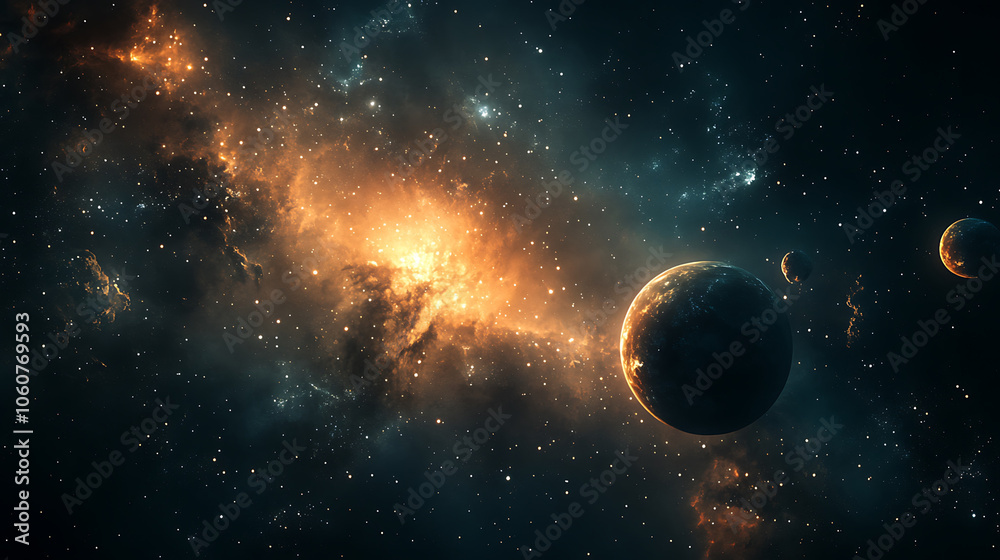 Obraz premium planet and galaxy