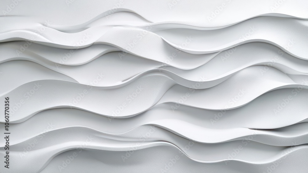 Fototapeta premium Contemporary white facade, textured surface, sophisticated look, 3D illustration