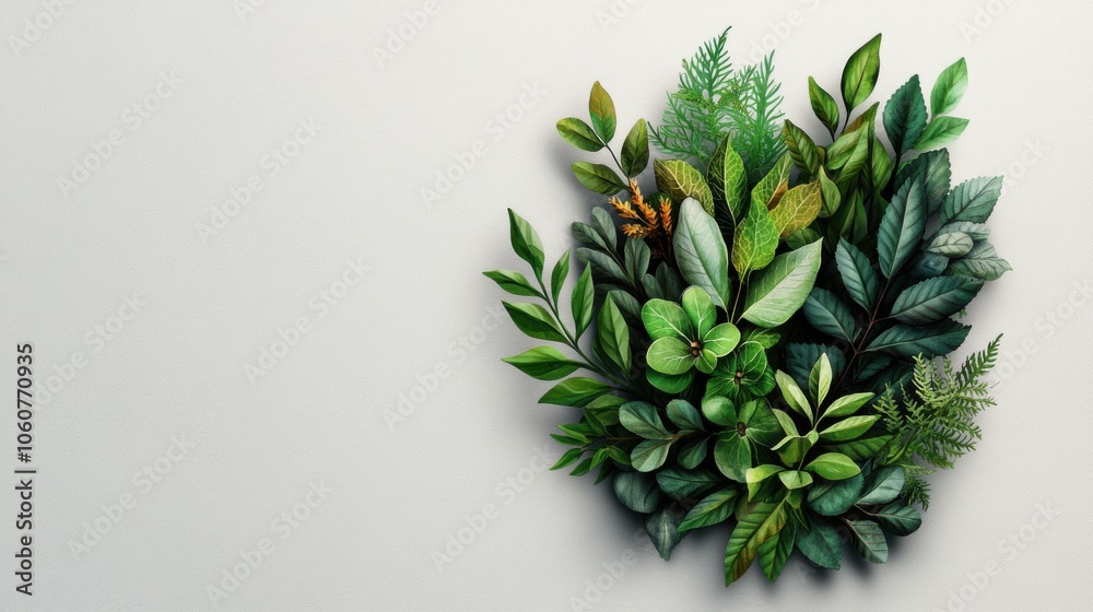 Close-Up of Herbal Green Leaves Arrangement Close-Up of Herbal Green Leaves Arrangement