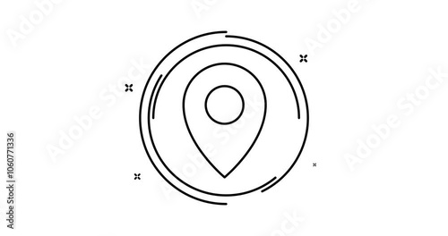 Map Pointer animated outline icon with alpha channel. Gps location pointer rotation appearance 4k motion design animation for web, mobile and ui design