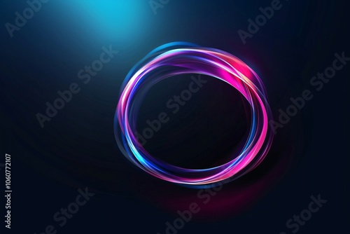 Abstract Glow Ring Background with Blue and Pink Neon Lights