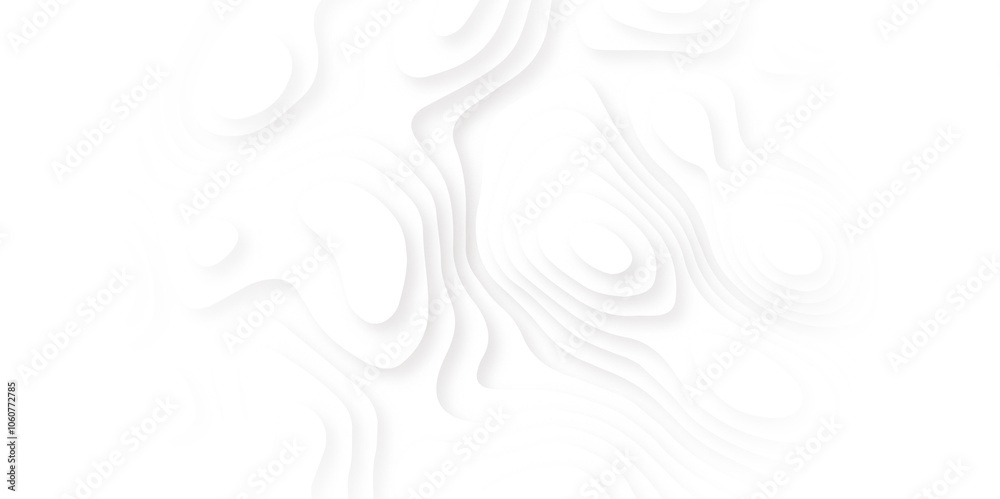 Fototapeta premium Smooth shape paper cut wavy shaped layers topographic background. Wave paper cut background. map line of topography.