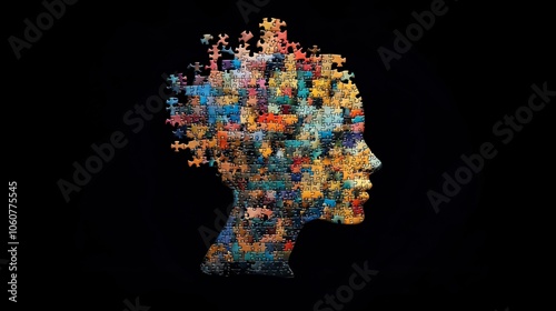Human Head Puzzle Silhouette Abstract Art
