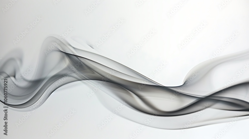 Obraz premium Black and white ink patterns resembling smoke captured in mid-air, with sharp edges and subtle depth of field, against a minimal light background in 
