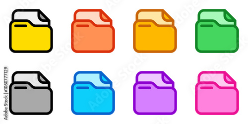 Editable vector file document folder icon. Part of a big icon set family. Perfect for web and app interfaces, presentations, infographics, etc