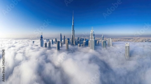 Majestic Skyline Soaring Above the Clouds