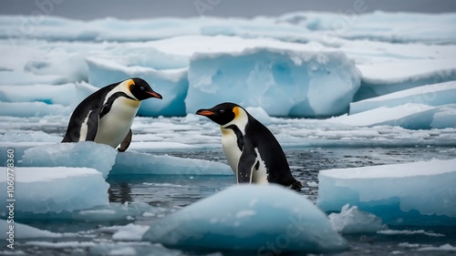 Emperor Penguin on Floating Ice