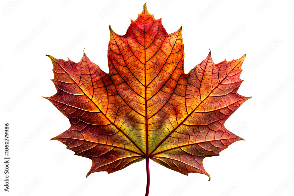 Fototapeta premium maple leaf isolated on white background, generative Ai